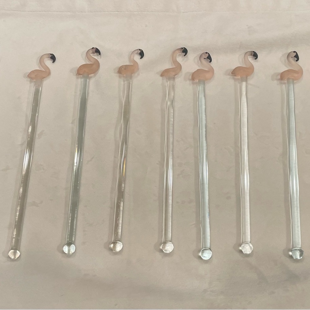 Flamingo Glass Stir Sticks Set